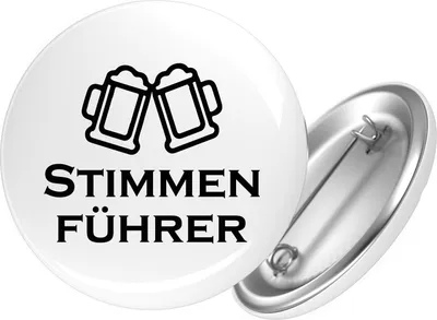 Produktbild von Huuraa Button Stimmenführer Spielmanszug 59mm rund mit Sicherheitsnadel Ansteckbutton Geschenkidee