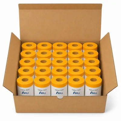 Produktbild von ARLI 60x Goldband Masker 550 mm x 25 m Abdeckfolie mit Klebeband Malerfolie Transparent Baufolie Tape
