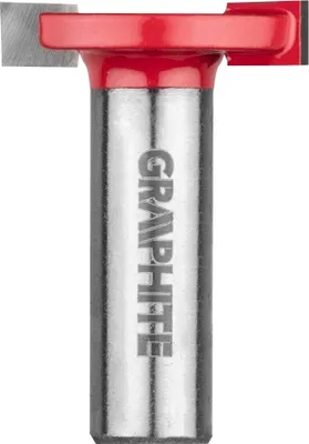 Obrázok produktu pre Fréza na drážky GRAPHITE, fréza na drážky, karbidová (HM) doštička, priemer rezu 32/41 mm, dĺžka rezu 6,35 mm, priemer stopky 8/12 mm, na drevo (32 x 6,35 x 12 mm)