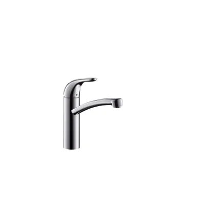 A single chrome faucet is shown against a white background.