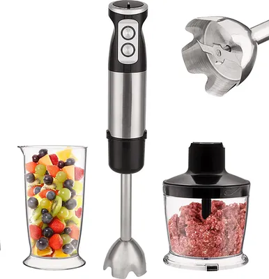 Produktbild von Stabmixer, Stabmixer Edelstahl Set (1000W)Pürierstab - 12 Stufen, mit Schneebesen, Standmixer Aufsatz, Zerkleinerer