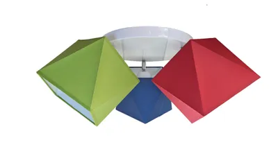 Image de FKL DESIGN Home Deco Plafonnier Lampe pour enfants Lampe pour enfants multicolore Étoile Métal 230V (N149-G3 Lisse, Rouge-Vert-Bleu)