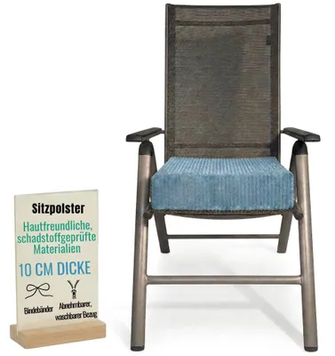 Produktbild von Pillows24 – Sitzkissen 40x40 cm 10 cm Dick aus Cord | Schaum Stuhlkissen waschbar Bezug | für Senioren & Kinder | Sitzkissen Stuhl, Bodenkissen