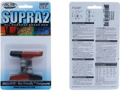 Immagine prodotto di Kool-Stop Bremsschuhe T3 Supra 2 dual V-Brake, L=66,5mm asymm., für Alu-Felgen, schwarz/salmon