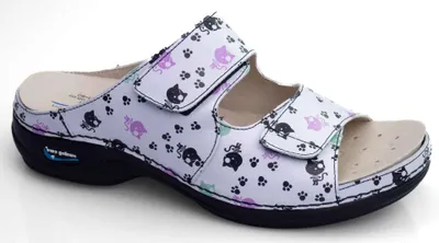 Immagine prodotto di Pantofole da donna lavabili VIENA WG8F20 Nursing Care con stampa gatti, taglia 1: 38