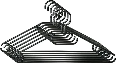 Produktbild von KESPER 16771 Kleiderbügel, 6er-Set, schwarz, Kunststoff