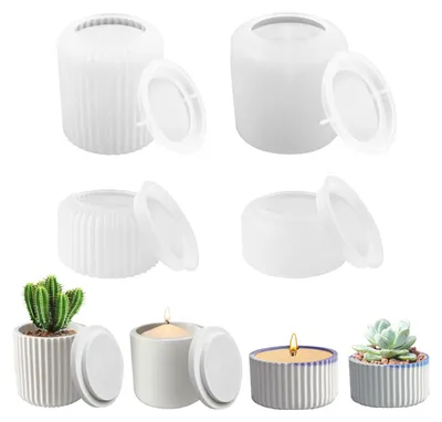 Produktbild von Solidchoice – Set mit 4 Silikonformen für Blumentöpfe und Sukkulenten