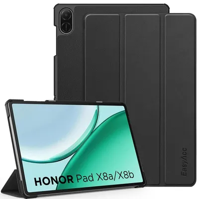Produktbild von Tablethülle Schutzhülle Tablet-Case - 11 Zoll - Klappbar - Kunstleder - Schwarz - Mit Ständer - Für Honor Pad X8a 11 Zoll 2024
