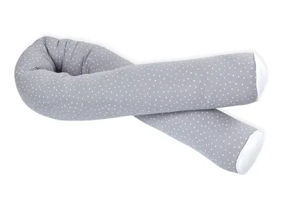 Produktbild von KraftKids Bettrolle Musselin grau Punkte 100 cm