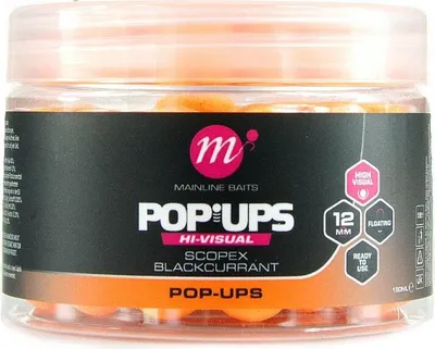 Produktbild von Mainline Baits Hi-Visual Pop Ups 12 mm Scopex & Blackcurrant