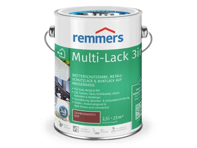 Produktbild von Remmers Multi-Lack 3in1 skandinavisch rot 2,5 l, Lackfarbe