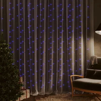 Image de The Living Store Rideau lumineux LED 3x3 m 300 LED bleu 8 fonctions