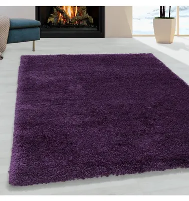 Produktbild von TapisTrend Zotteliger Teppich Violett 200 cm rund Flauschiger Wohnzimmerteppich, angenehm weicher Schlafzimmerteppich, Lila