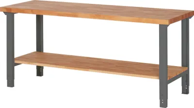 Produktbild von STIER Höhenverstellbarer Werktisch Premium mit Ablageboden BxTxH 2000x700x790-1140 mm