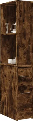 Immagine prodotto di Maison Exclusive - Mobile bagno stretto con rotelle in legno di rovere affumicato