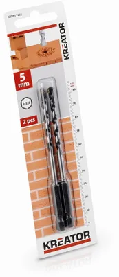 Obrázek produktu pro KREATOR KRT011402 - 2 ks HEX Vrtáků do kamene a zdiva 5.0 x 105 mm