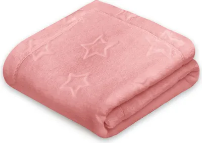 Produktbild von Pepi Fleece Babydecke, Kuscheldecke, Fleecedecke mit Sternen 70x100 Koralle, coral