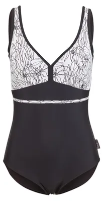 Produktbild von BECO the world of aquasports Badeanzug Flower Lines mit sanftem Shaping-Effekt schwarz-weiß 48