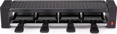 Image de alpina Set gril et raclette 800 W - Revêtement antiadhésif - Acier inoxydable - Facile à transporter - Noir