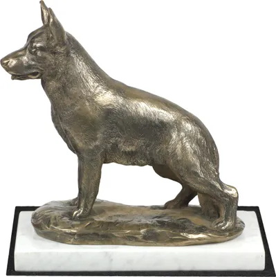 Immagine prodotto di Pastore tedesco - statua di cane, figura su marmo bianco, trofeo per l'esposizione canina Art Dog