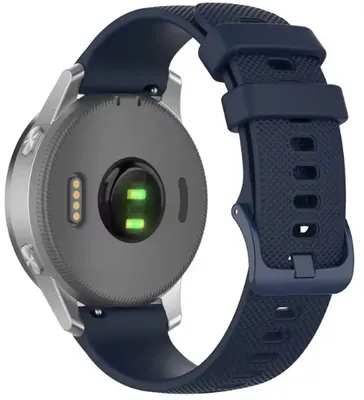 Zdjęcie produktu dla Silikonowy pasek do zegarków Garmin – kompatybilny z modelami Garmin Venu 2S, Vivoactive 3S i Vivoactive 4S – kolor: granatowy – rozmiar: S/M – CHPN