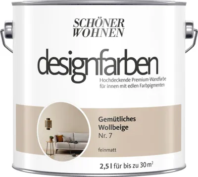 Produktbild von Schöner Wohnen Designfarben 2,5 Ltr. Gemütliches Wollbeige Nr. 7