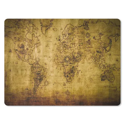 Produktbild von MuchoWow® Mauspad Mousepad Weltkarte - Braun - Vintage 40x30 cm - Mousepads - Maus Mat - Pad - Mausunterlage - Anti Rutsch