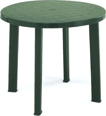 Image de Table de jardin Tondo 90cm rond vert plastique table de terrasse table de balcon meubles de jardin