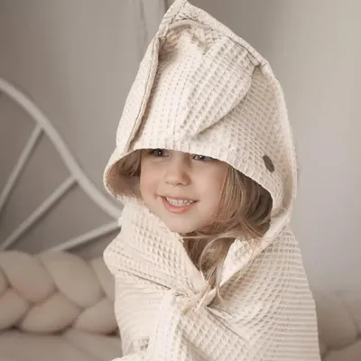 Produktbild von Muminky | Babyhandtuch mit Kapuze - 100x100 cm - Waffelstruktur - Ultra saugfähig - Kuschelig weich