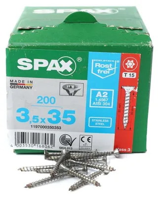 Produktbild von SPAX Senkkopfschraube Edelstahl A2 Vollgewinde 3,5x35