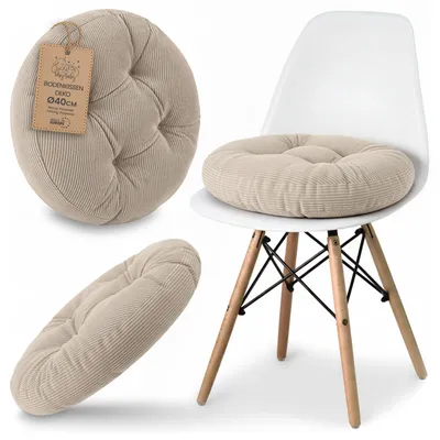 Productafbeelding van Ronde zitkussen, 40 cm, van wasbaar corduroy – stoelkussens & vloerkussens