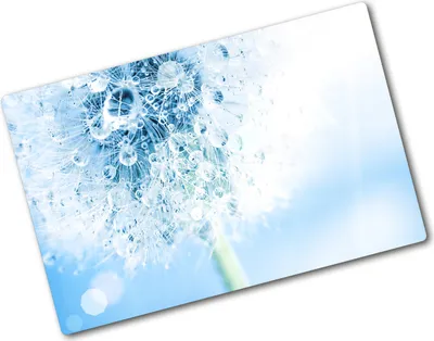 Produktbild von Tulup Glas Herdabdeckplatte - 80x52 cm - Glaskeramikkochfeld-Abdeckung Spritzschutz Glasabdeckplatte - Einteilig - Kunst: Modern & Klassisch - Pusteblume - Blau