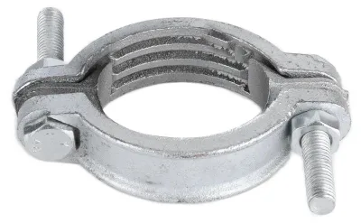Produktbild von Schlauchklemme aus verzinktem Kohlenstoffstahl, verstellbar für Rohre mit Gummiringen, 46–60 mm