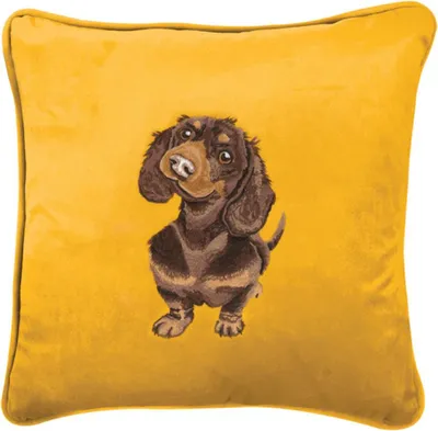 Produktbild von Wrendale Designs besticktes Kissen Dackel Little Sausage