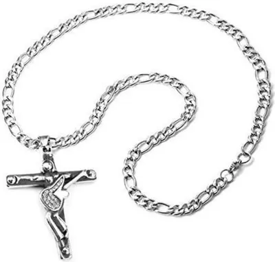 Image de Johnny Hallyday-Croix Pendentif Collier Argent Métal Femmes Hommes Cadeau