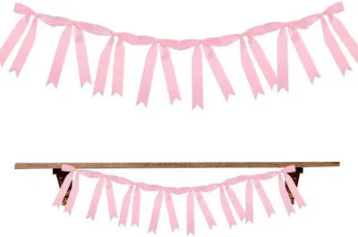 Image de Bannière rose en polyester de 2 m – Décoration de mariage élégante