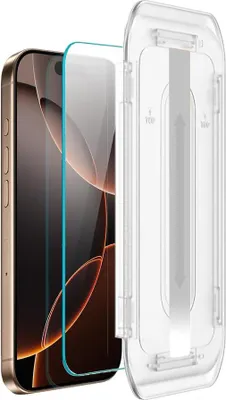 Image de verre trempé 9H pour iPhone 16 Pro Max écran avec applicateur