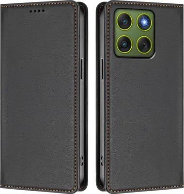Immagine prodotto di Custodia in pelle per Motorola Edge 70, custodia magnetica in Finto cuoio con supporto Nero