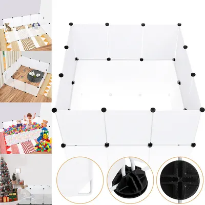 Image de Enclos Clôture DIY Facile à monter Construction de clôture modulaire Convient pour l'intérieur et l'extérieur 12 pièces 35x45 cm
