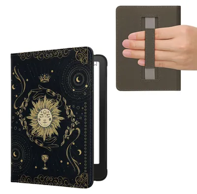 Produktbild von kwmobile Schutzhülle für Amazon Kindle Paperwhite (2024)/Colorsoft Hülle - eReader Flip Case mit Handschlaufe und Auto Sleep Funktion - Tarot Karten