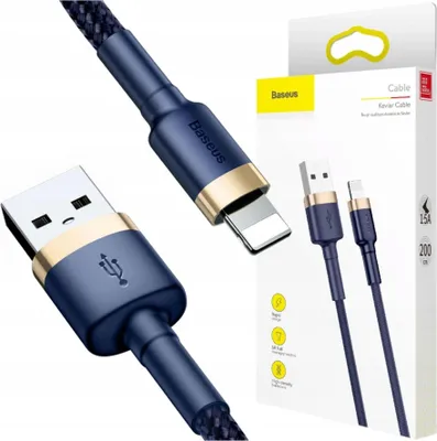 Immagine prodotto di Cavo Usb Lightning Baseus Cafule 2.4A 1M (Złoto-Granatowy)