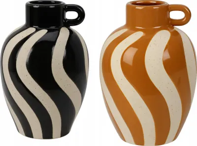 Immagine prodotto di Grande vaso in Vetroceramica con manico, strisce, 19x13 cm