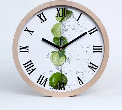 Produktbild von Holzuhr 25fi cm wanduhr - schwarze Spitzen - Kalk und Wasser
