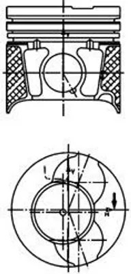 Produktbild von KOLBENSCHMIDT 40469610 Kolben für FORD Fiesta Mk6 Schrägheck (JA8, JR8) Fiesta Mk5 Schrägheck (JH1, JD1, JH3, JD3) passend für PEUGEOT 206 Schrägheck