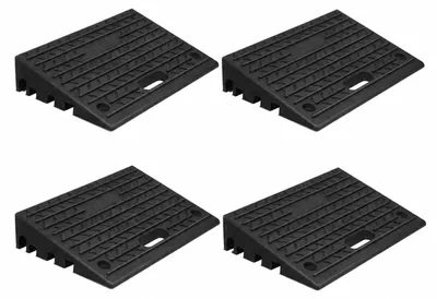 Productafbeelding van Draagbare Rubber Oprijplaat, 4 Stuks, 10 cm Hoog