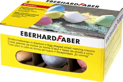Produktbild von EBERHARD FABER Straßenmalkreide in Eierform 6er Kartonetui