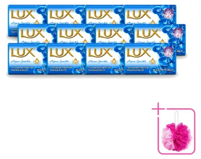 Productafbeelding van 12 x Lux Zeep Aqua Sparkle - Hydraterend - 80 g - Voordeelverpakking - 12 stuks