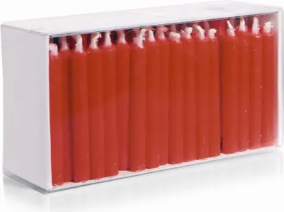 Produktbild von INNA-GLAS Mini-Kerzen CONLEY, 100 Stück, rot, 6,5cm, Ø0,7cm - Germany - Puppenkerzen