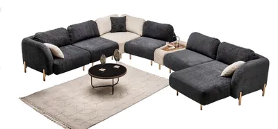 Produktbild von Wohnraumsofa Eckcouch Couch Sofa Polsterlandschaft Ecksofa Lounge Eckgarnitur