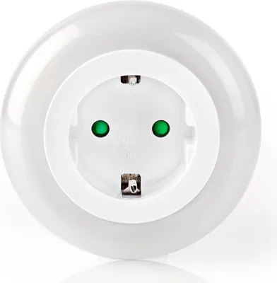 Zdjęcie produktu dla Wtykowa lampka nocna LED Nedis - czujnik dzień/noc - 3680 W - 10 lm - niebieski/zielony/biały